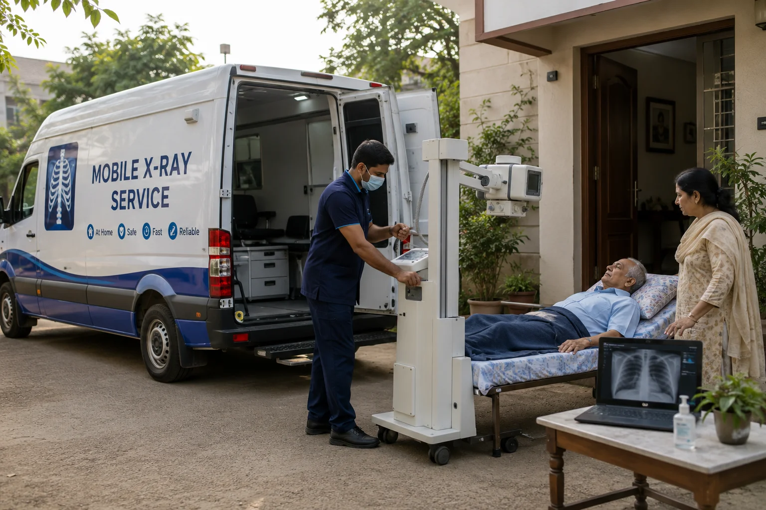 Mobile X-ray service at a patient's home